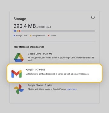 How to view Gmail storage in Google Drive on the web