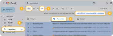 Find and remove emails using Gmail search filters