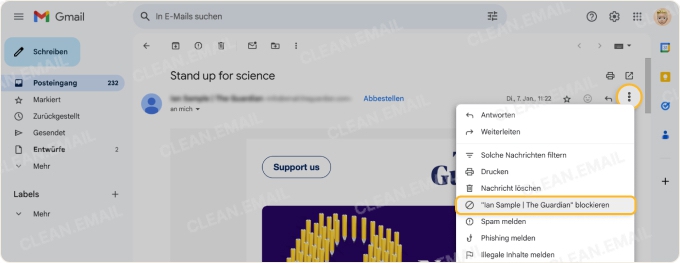 Spam hält das Postfach frei, sodass wichtige Absender sichtbar bleiben