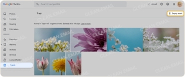 Google Photos and Drive Trash folders for freeing storage