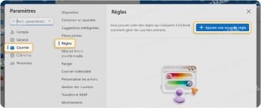 Créer filtre dans Hotmail