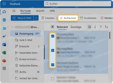 E-Mails in Outlook Aufräumen