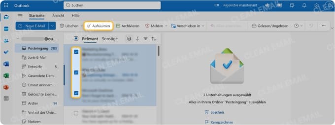 E-Mails in Outlook Aufräumen