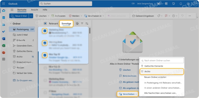 E-Mails in Outlook archivieren