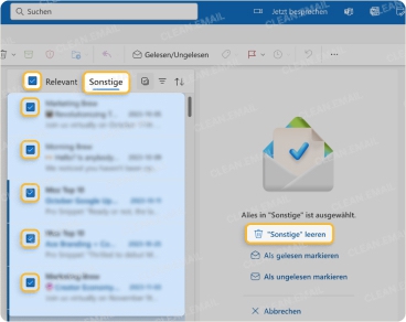 E-Mails in Outlook löschen