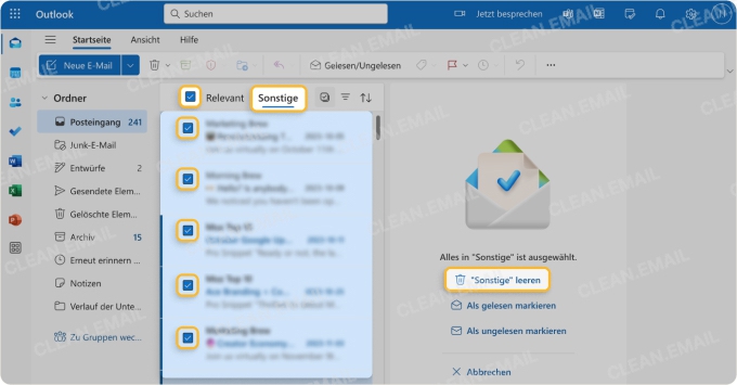 E-Mails in Outlook löschen