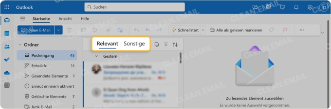 Posteingang mit Relevanz