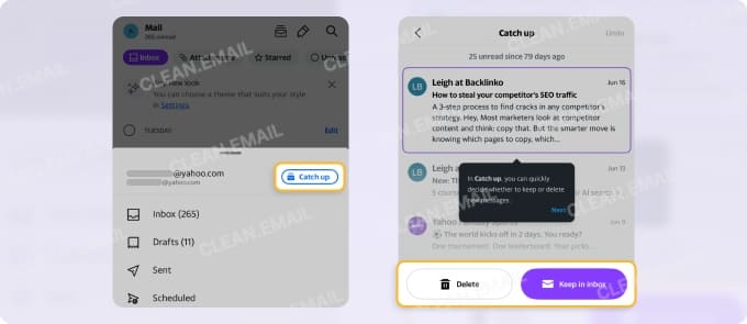 Check out the Catch Up tool on mobile