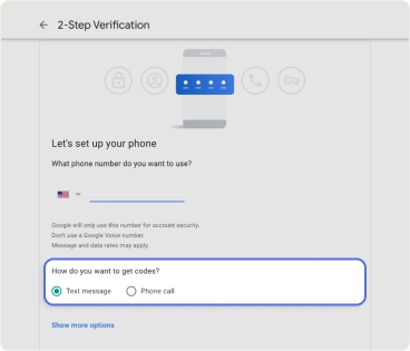 SMS or phone call verification