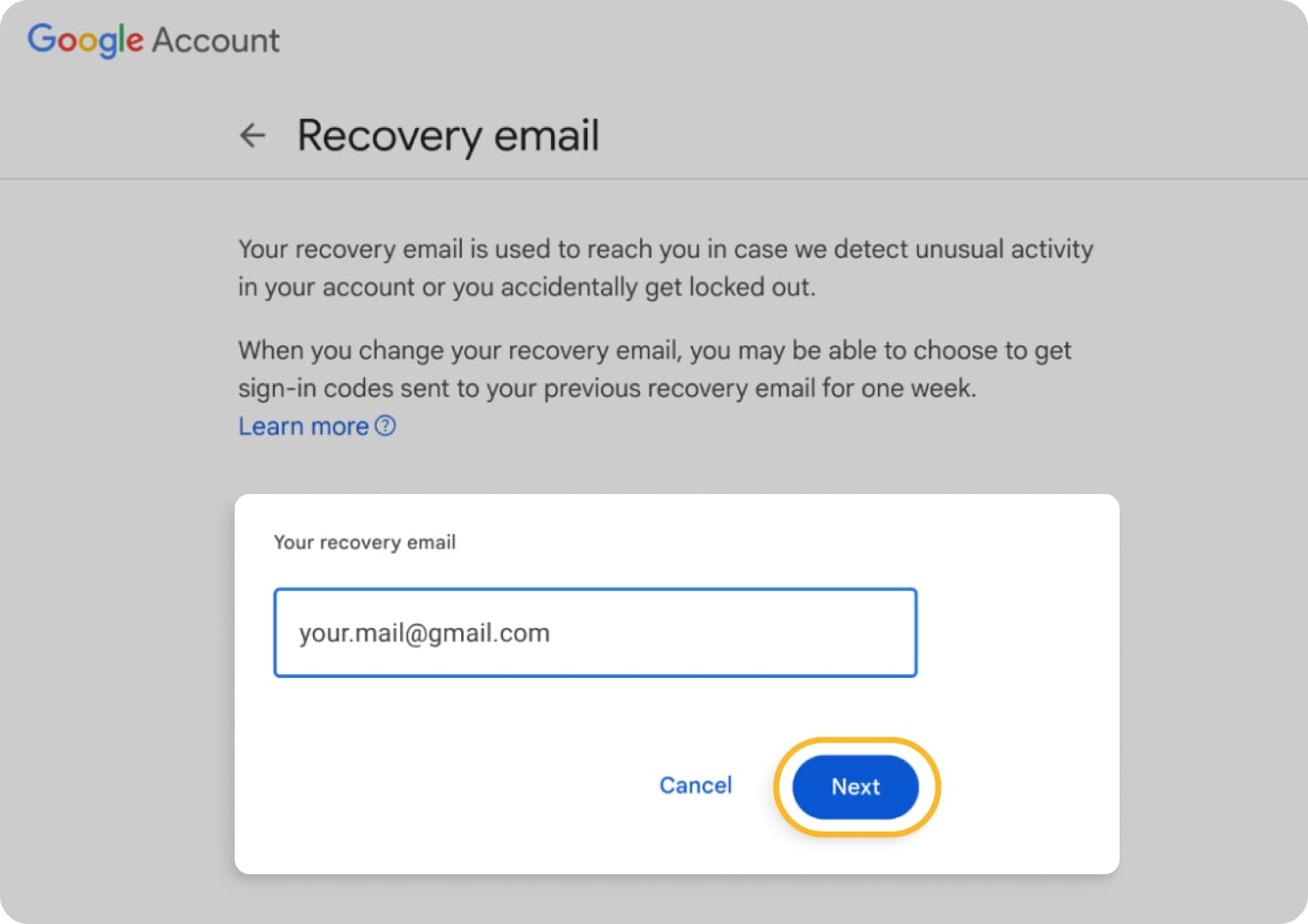 how to verify recovery email in gmail