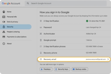 gmail support for email recovery