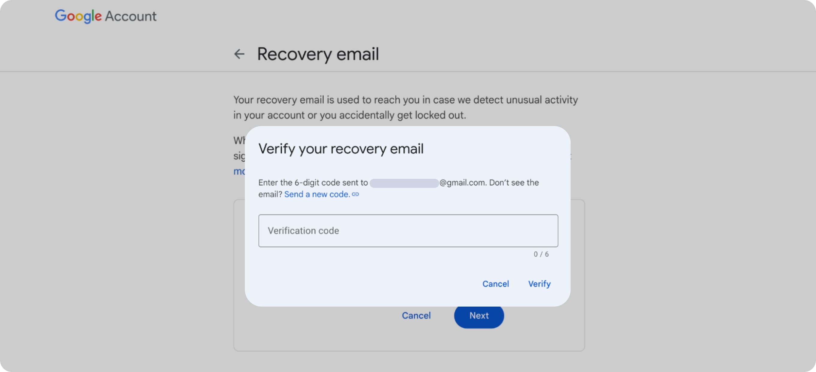 change recovery email for gmail