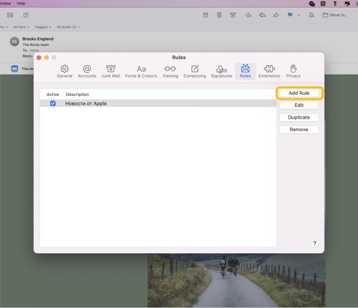 apply rules mac mail not working