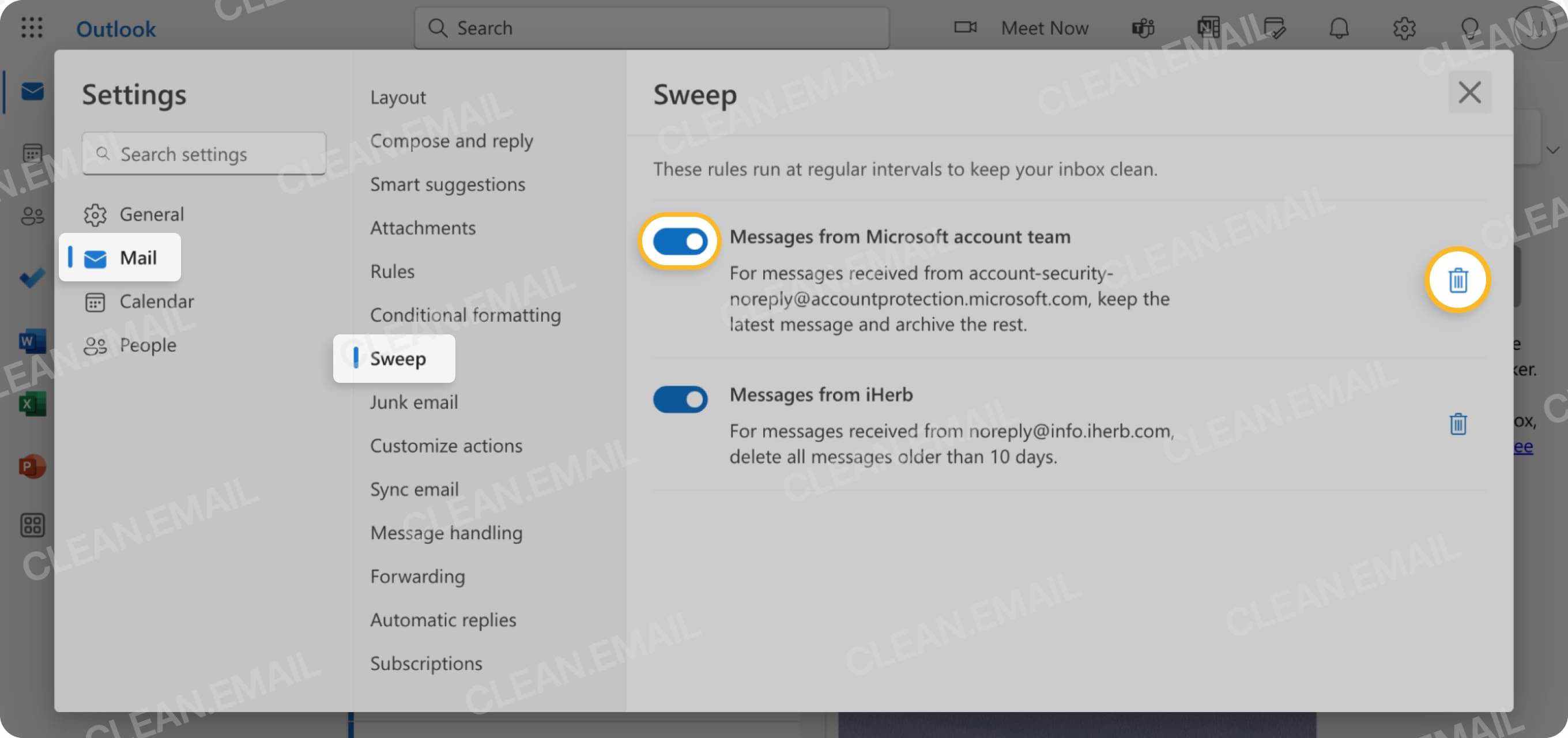 How to Create a Sweep Rule in Outlook | Guide by Clean Email