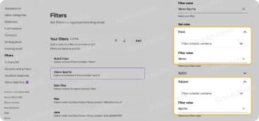 Combining From and Subject conditions in a Yahoo Mail filter