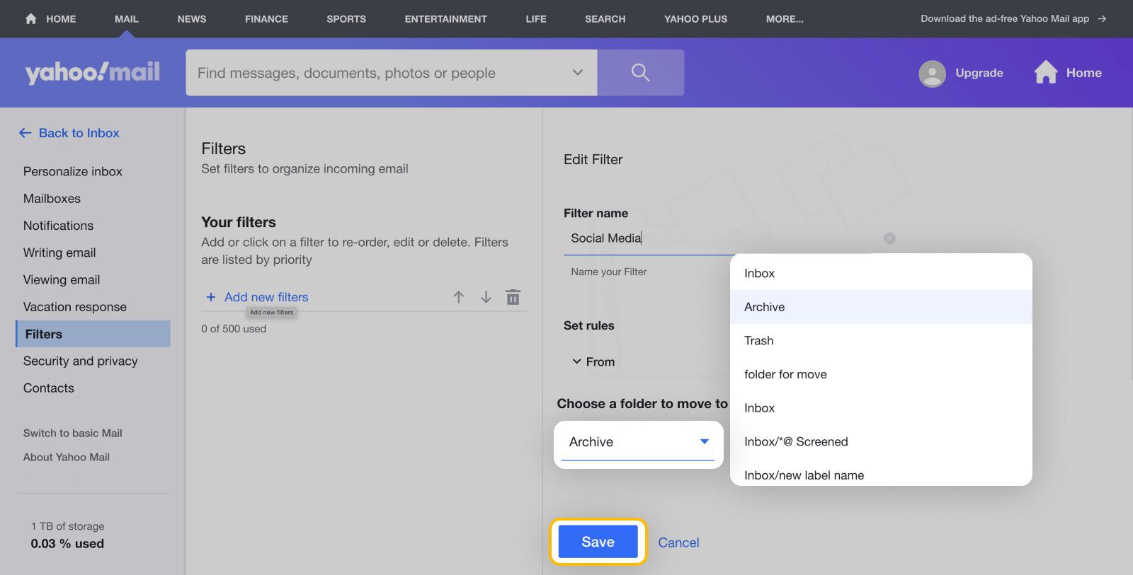 How to Run Filter Rules in Yahoo Mail to Prevent Inbox Overload