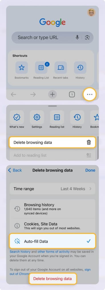 Clearing all auto-fill data (browser)