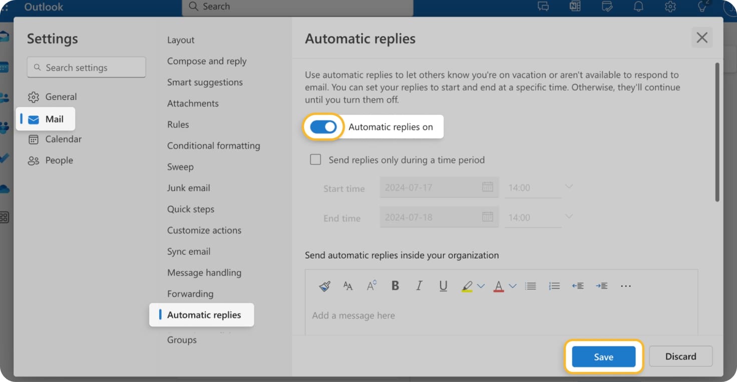 Automated Email Reply Definition Types Setup Automated Email Reply Definition Types Setup