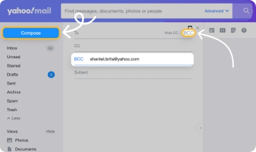 How to Use Bcc in Yahoo via web