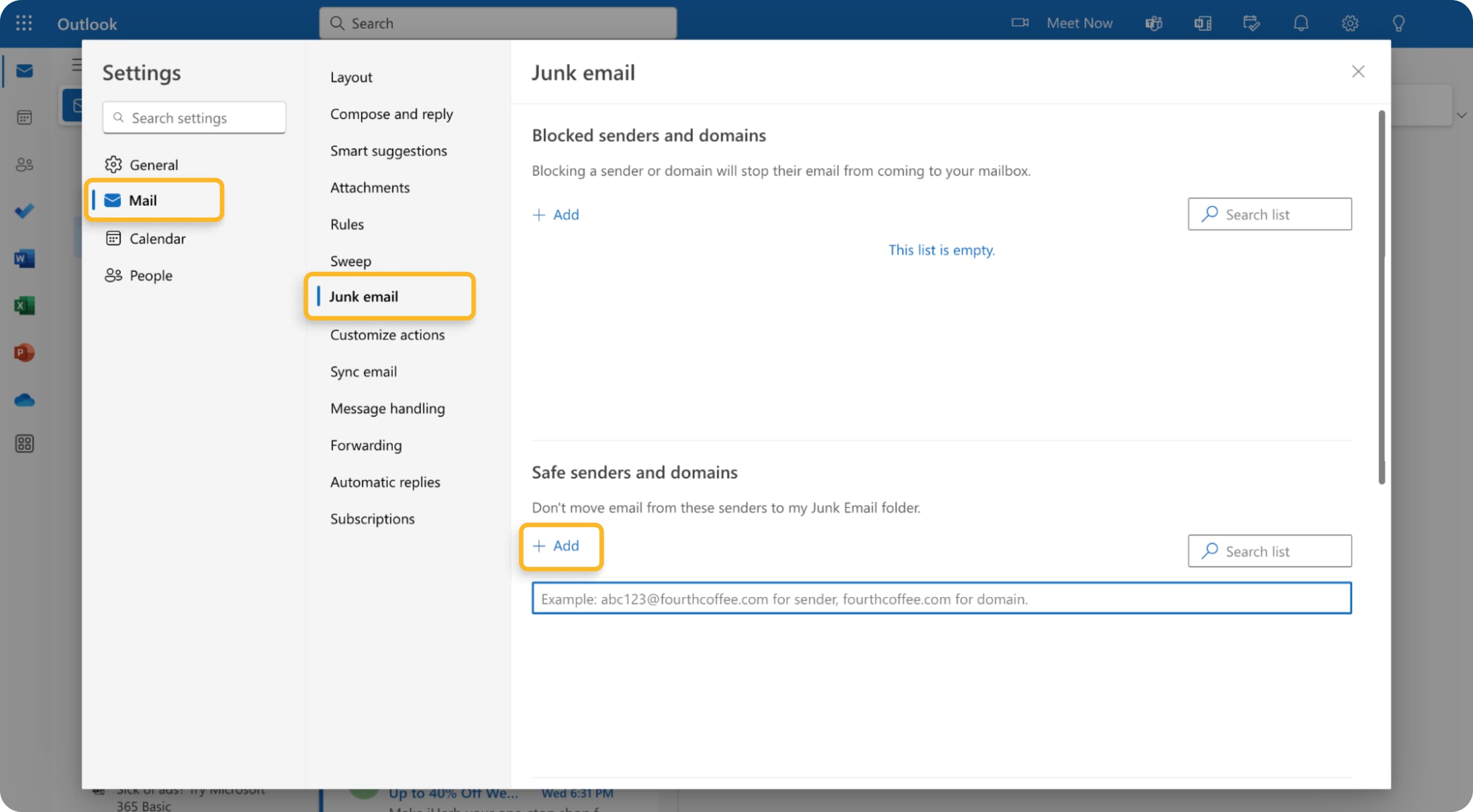 add email to whitelist