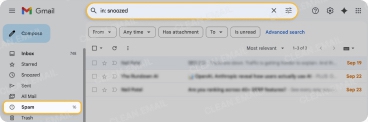 Find snoozed emails in Gmail