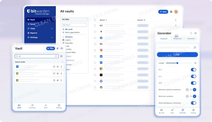 Bitwarden is a popular free, open-source password manager with strong encryption