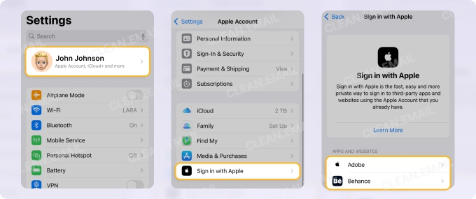 Review ‘Sign In With Apple’ aliases on mobile