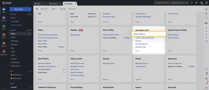 Select Anti-Spam List