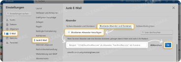 Wie Sie in Outlook eine Email Adresse blockieren