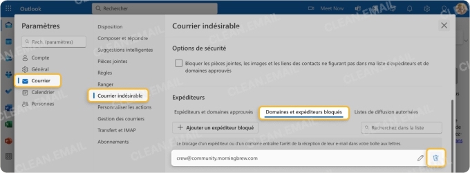 Comment débloquer une adresse mail sur Outlook