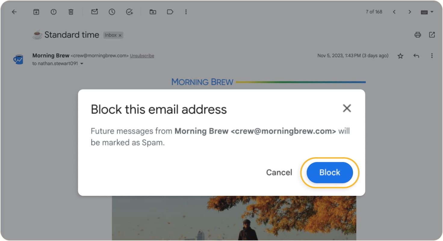 can you block someone on email