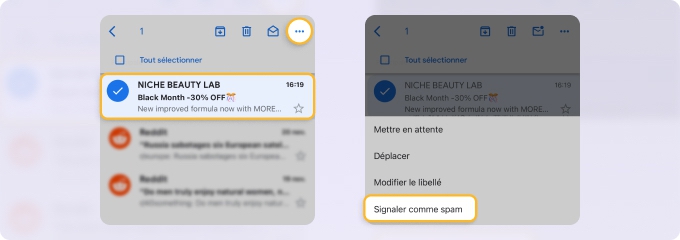 Signaler un Spam sur iPhone, iPad, et Android