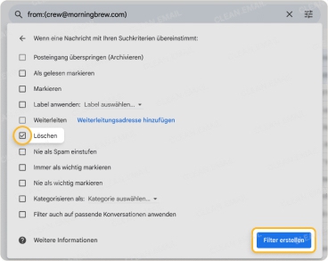 Klicken Sie auf „Filter erstellen“