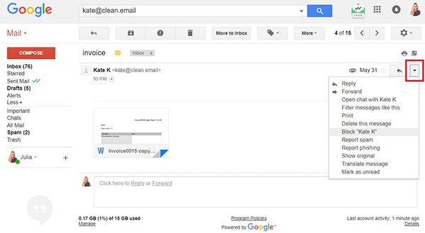 how to block emails in gmail permanently