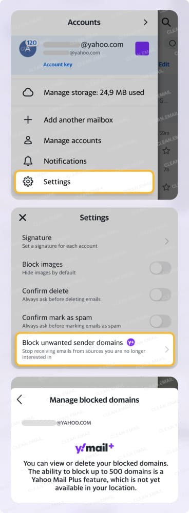 How to unblock emails on Yahoo Mobile