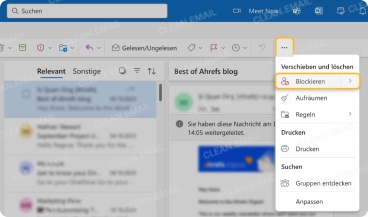 Outlook Mails blockieren