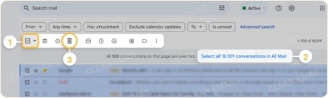 Guides show different ways to delete large numbers of Gmail messages