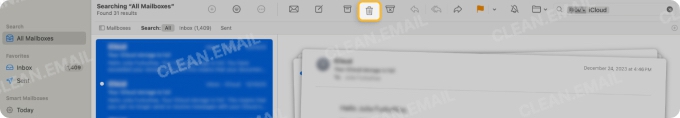 Delete all emails from one contact in Apple Mail