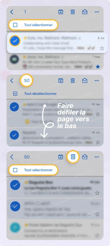 Supprimer tous les e-mails d’un même expéditeur dans Gmail sur mobile