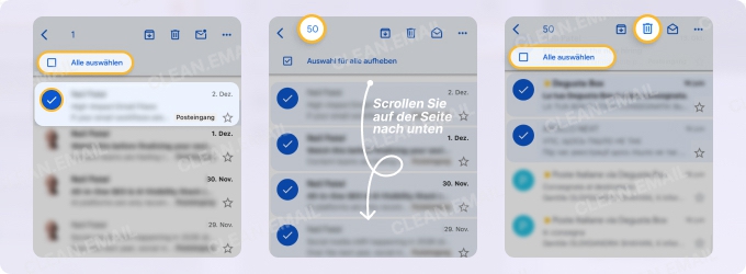 Alle E-Mails eines Absenders in der Gmail-App löschen