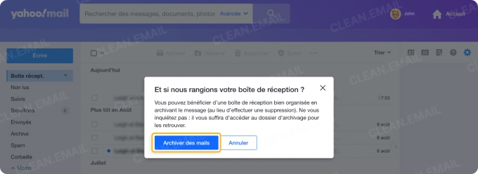Comment supprimer toute la boîte de réception Yahoo