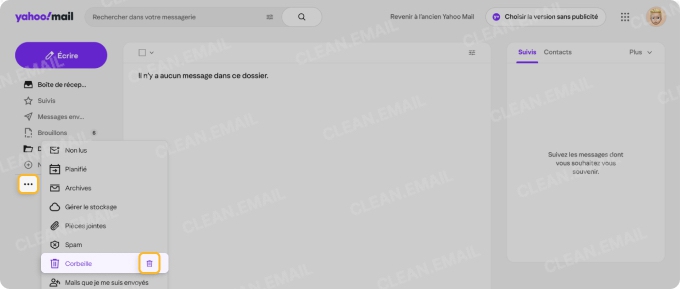 Yahoo supprime automatiquement les e-mails de la corbeille dans Yahoo Mail