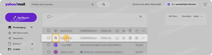So funktioniert die Funktion „Nach Absender löschen“ in Yahoo