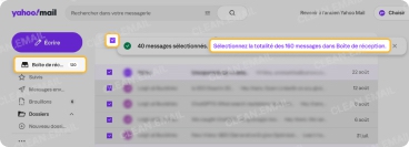 Supprimer tous les emails dans Yahoo Mail est simple grâce à l’option Sélectionner tout