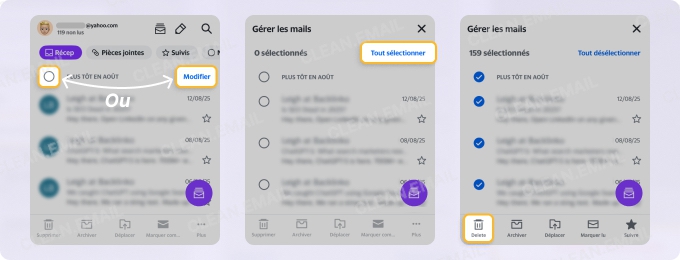 Comment supprimer tous les mails Yahoo sur mobile