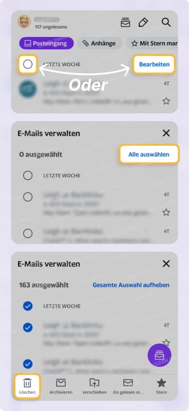 So löschen Sie alle Yahoo Mails auf dem Handy