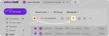 Alle Yahoo-Mails von einem Absender Löschen