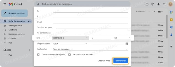 Cliquez sur le bouton Rechercher