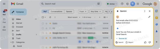 Sort and delete emails in Gmail by year