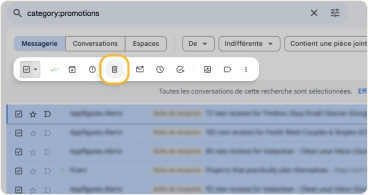 Cliquez sur l’icône Corbeille pour supprimer